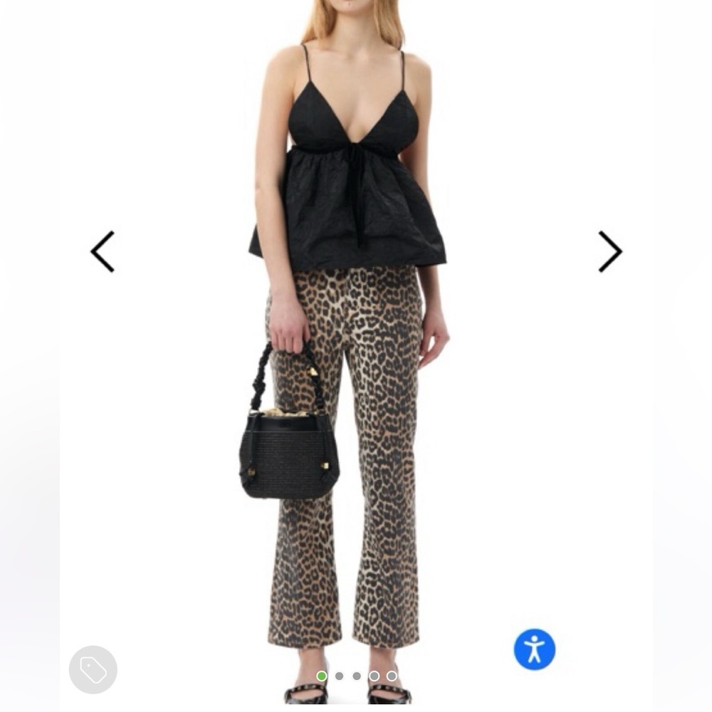 GANNI Leopard Betzy Cropped